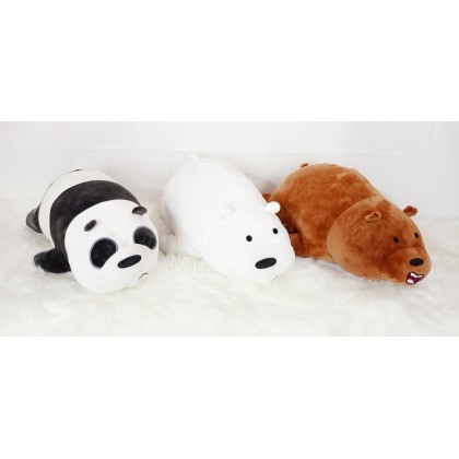 We bare bear （Stretch Cotton） SoftToys/PlushToys/KidsToys 50cm 咱们裸熊/趴三只熊太空棉娃娃玩具公仔50厘米 Patung Beruang